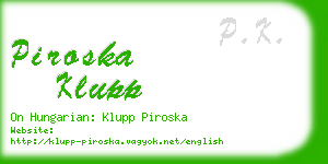 piroska klupp business card